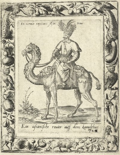 Arabian Hunter Riding a Camel, pub. 1577 by Dutch School